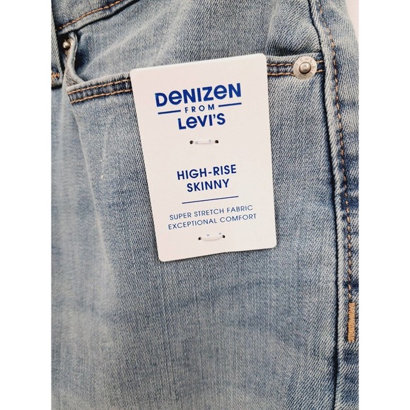 Nwt Denizen From Levi's High Rise Skinny Distressed Light Wash Jeans Size 8s - Picture 2 of 7